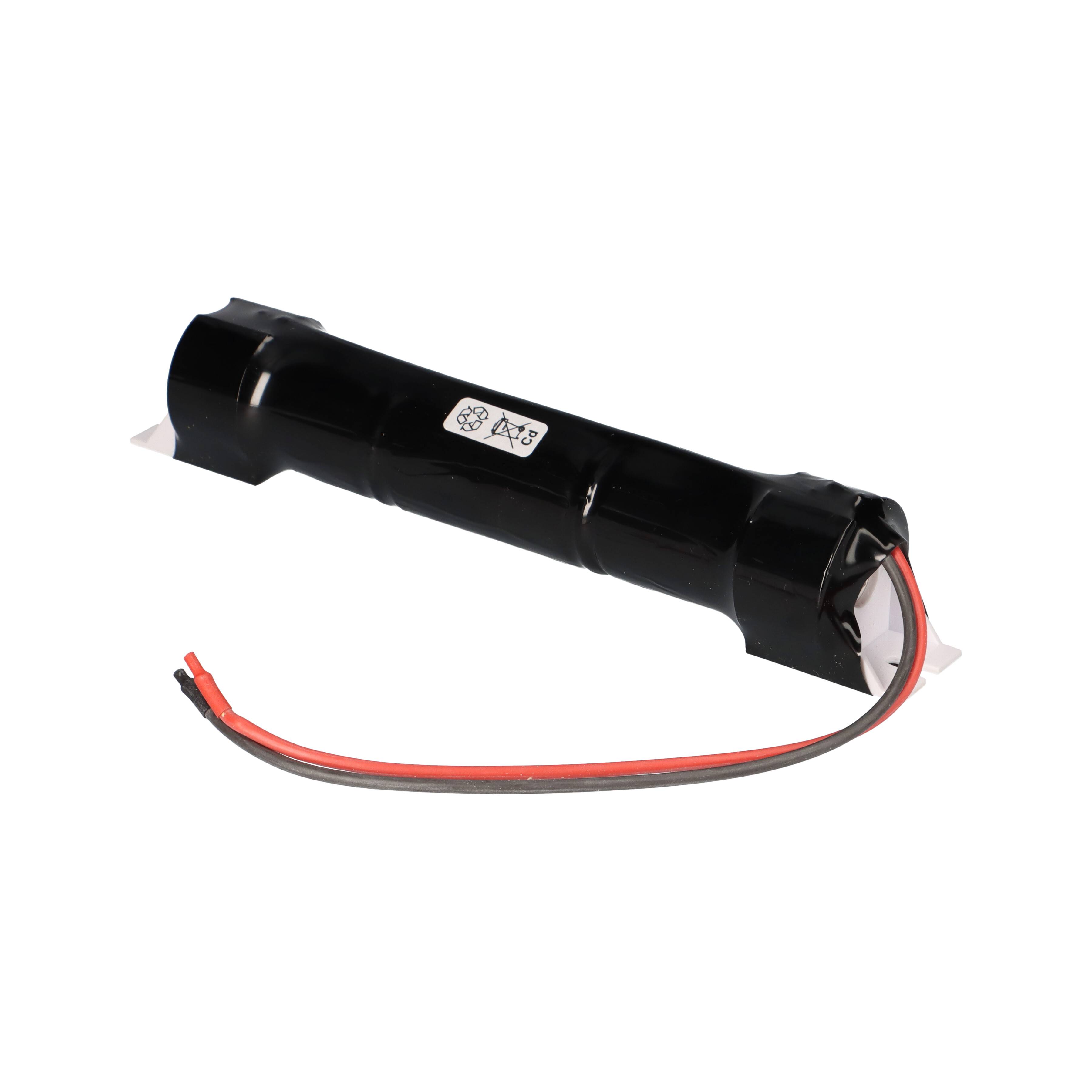 Akkupack f. Notbeleuchtung Tridonic 3,6V 4500mAh - L1x3 Hochtemperatur/ Sil.Kabel 20cm inkl. Endkappen