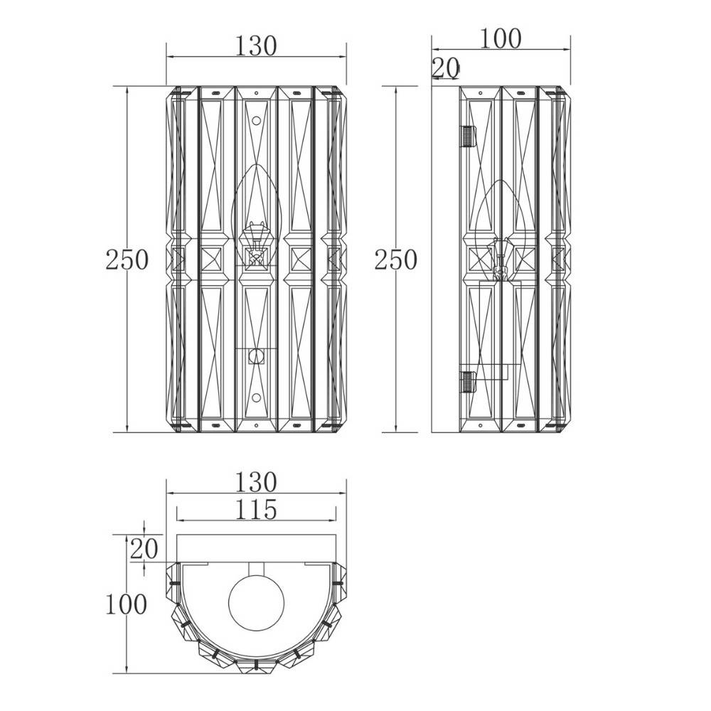 Wandleuchte Facet in Gold E14