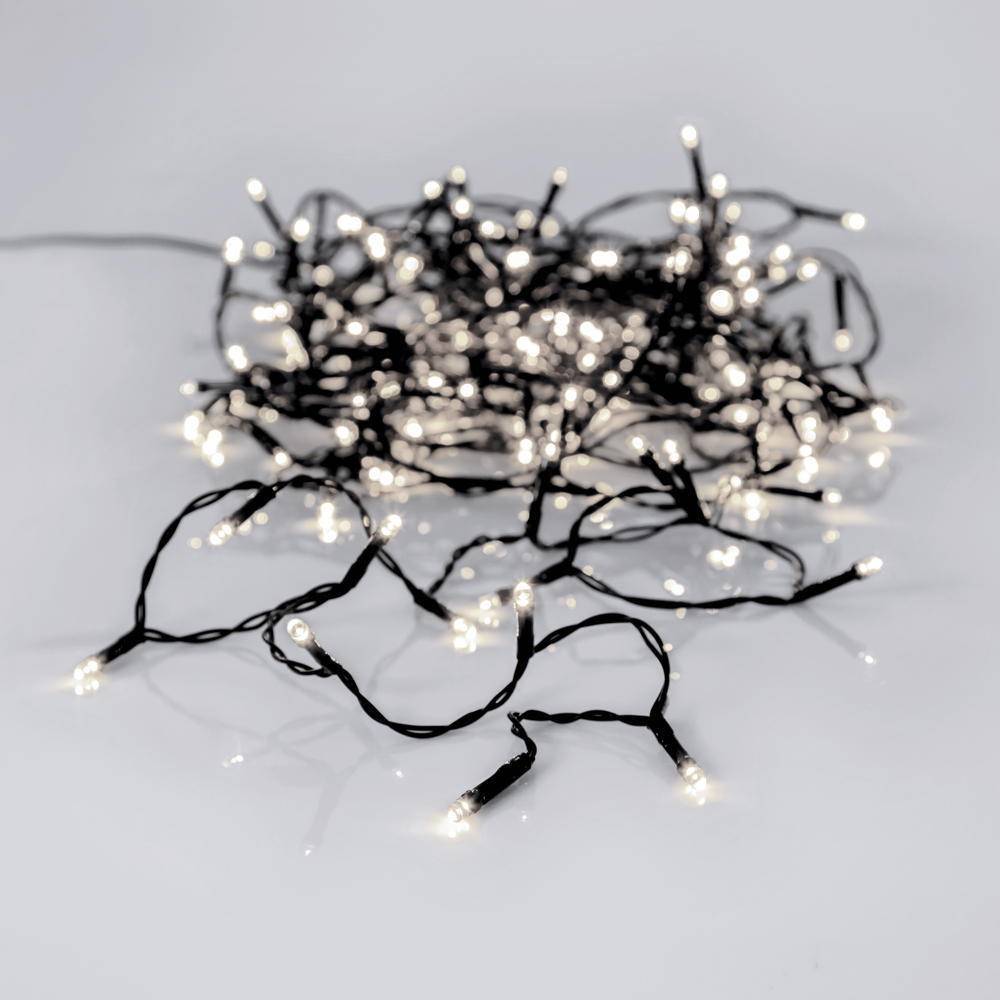 LED Lichterkette Crispy Ice White in Schwarz 3,1W IP44 2700K