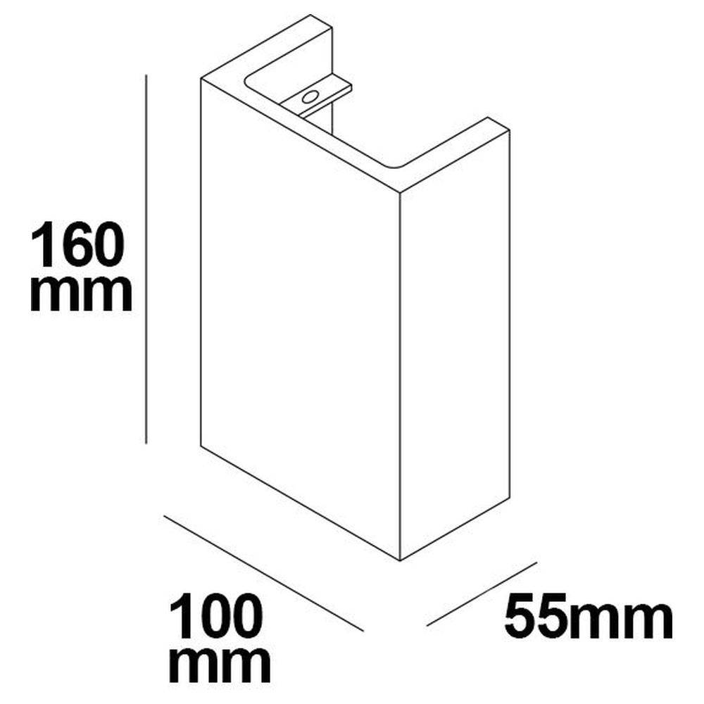 LED Gips-Wandleuchte 2x3W, UP&DOWN, eckig, warmweiß