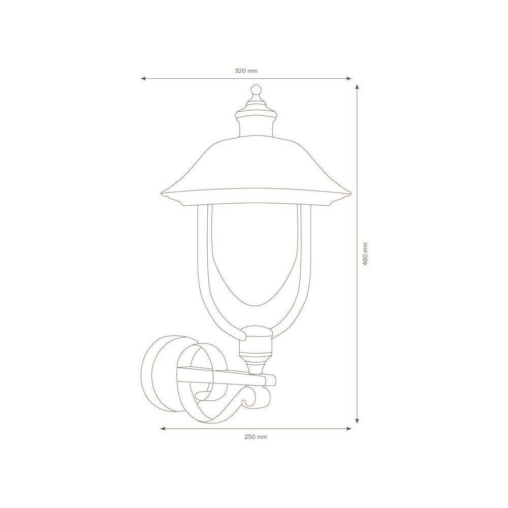 LCD Wandleuchte LB20 alu-Druckguss m.Kupferdach stehend E27