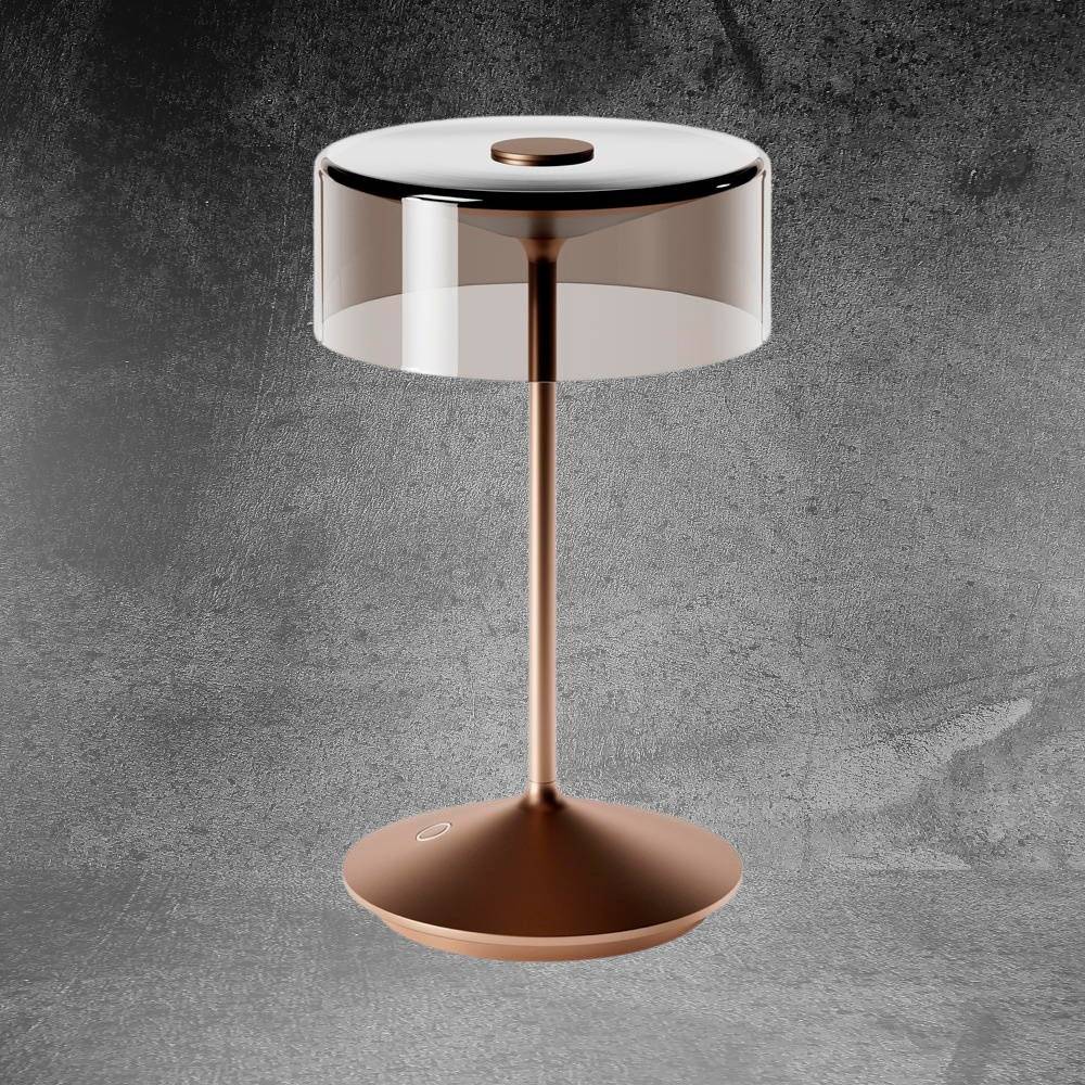 LED Akku Tischleuchte Numotion in Bronze und Schwarz-transparent 2,2W 171lm IP54