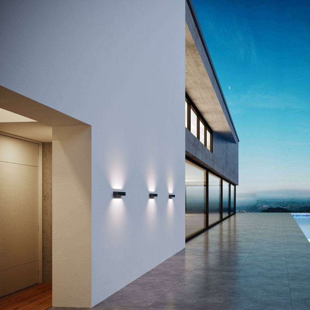 LED Wandleuchte in Graphit 2x 6,25W 2150lm IP65