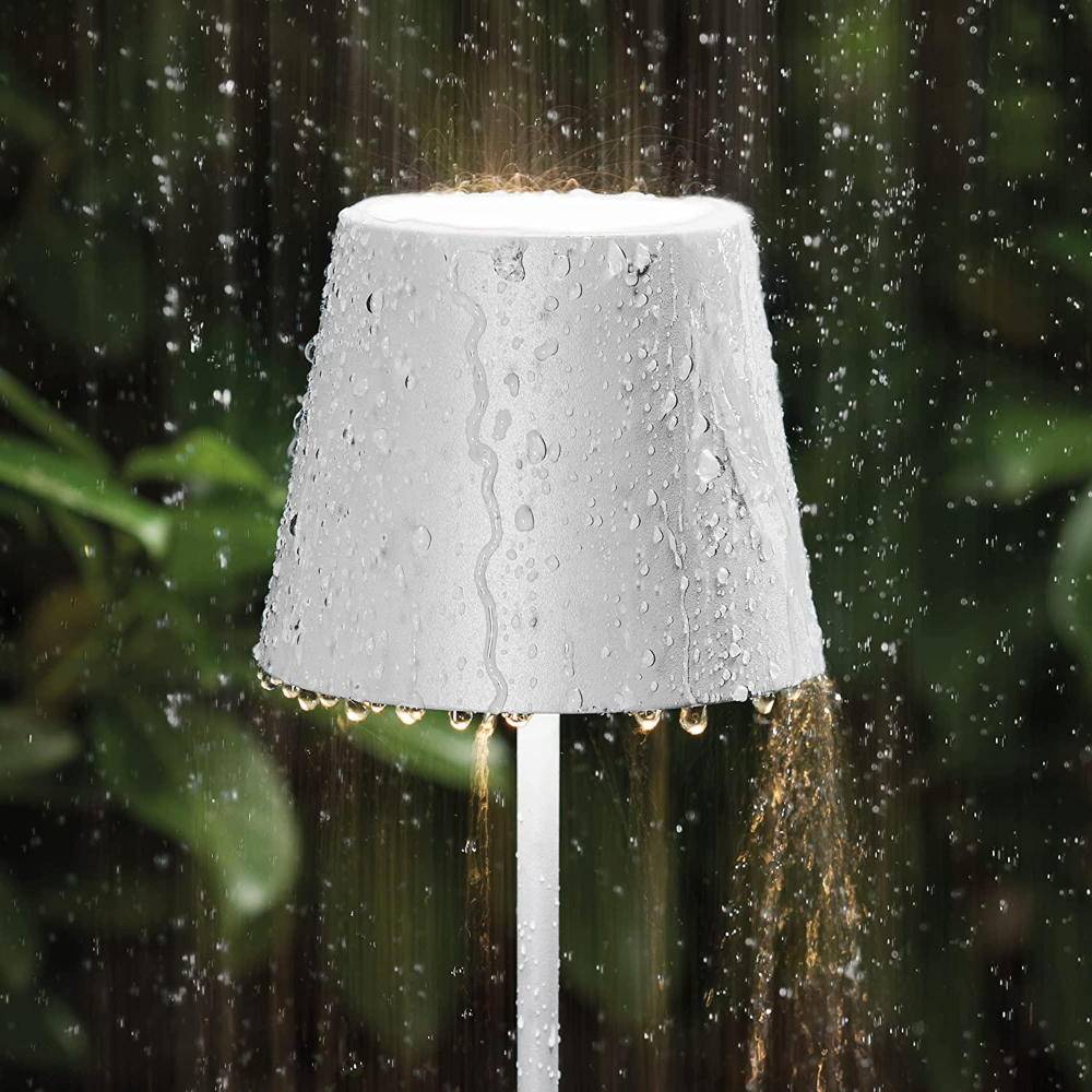 LED Akku Stehleuchte Nuindie aus Aluminiumdruckguss in Schneeweiß IP54