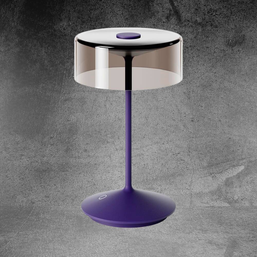 LED Akku Tischleuchte Numotion in Pflaumenblau und Schwarz-transparent 2,2W 171lm IP54