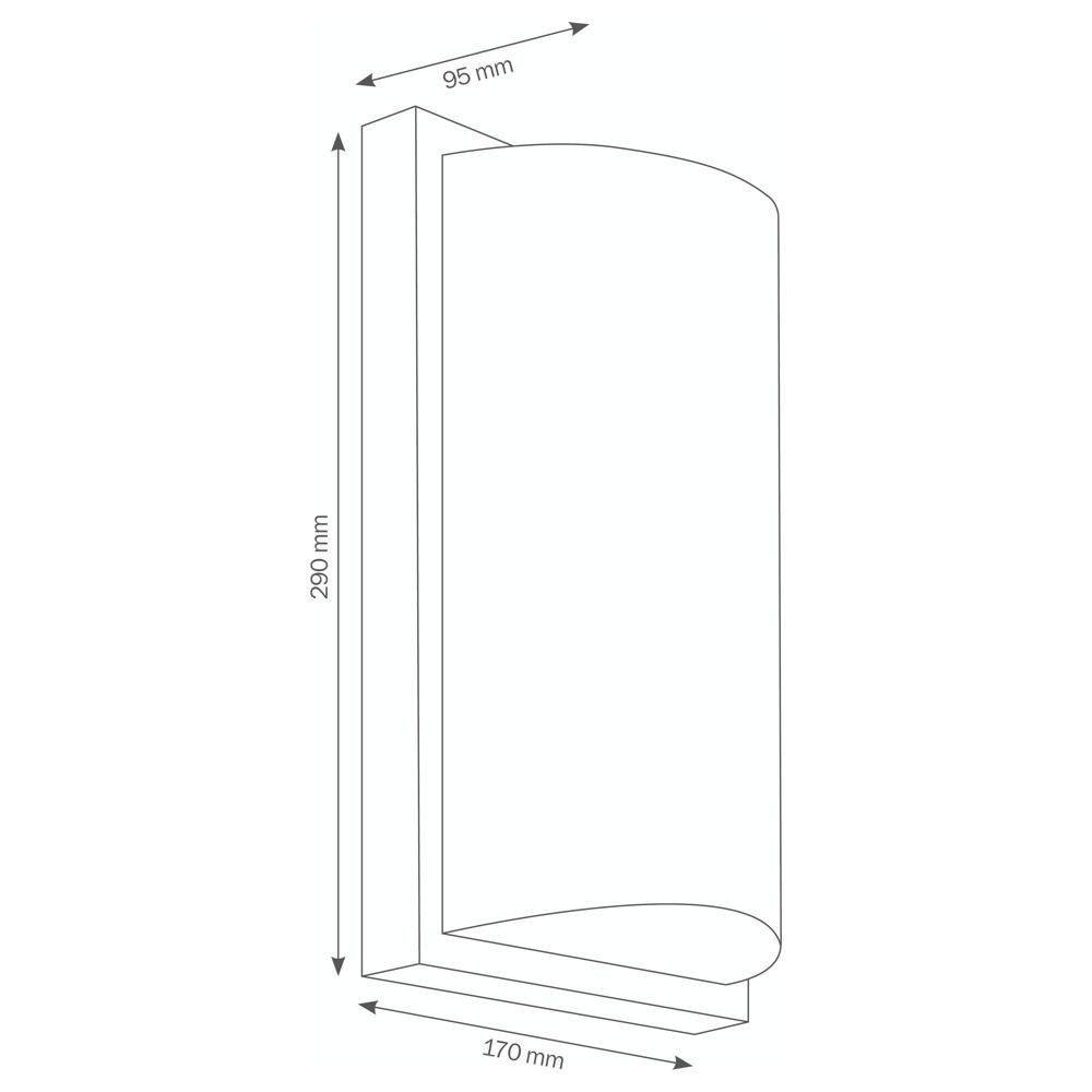 Wandleuchte A-259374 Typ 040, mit Bewegungsmelder Aluguss, Opalglas, IP44, E27, 290x170x95mm