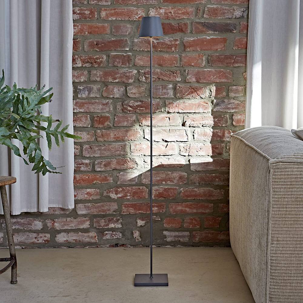 LED Akku Stehleuchte Nuindie aus Aluminiumdruckguss in Graphitgrau IP54