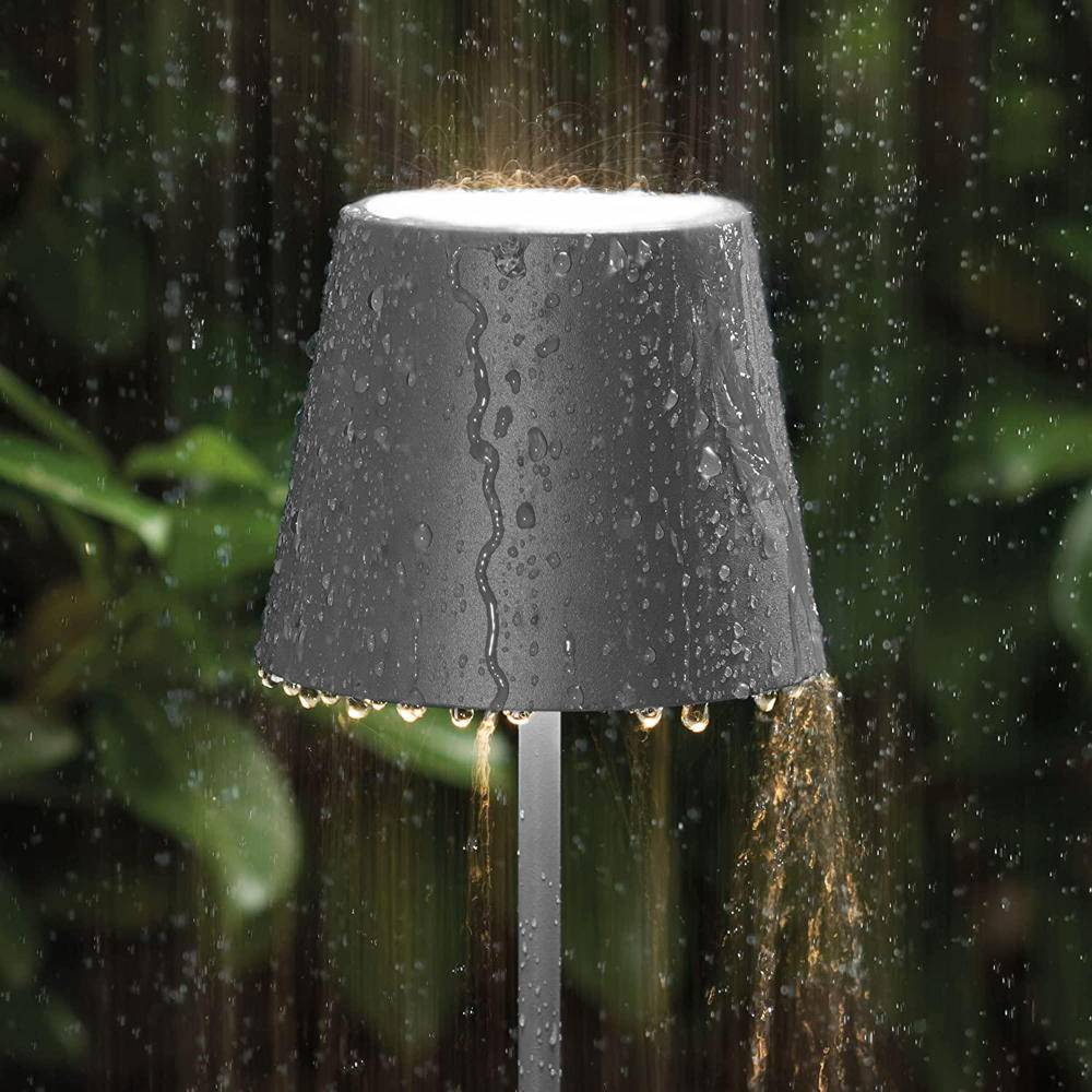 LED Akku Stehleuchte Nuindie aus Aluminiumdruckguss in Graphitgrau IP54