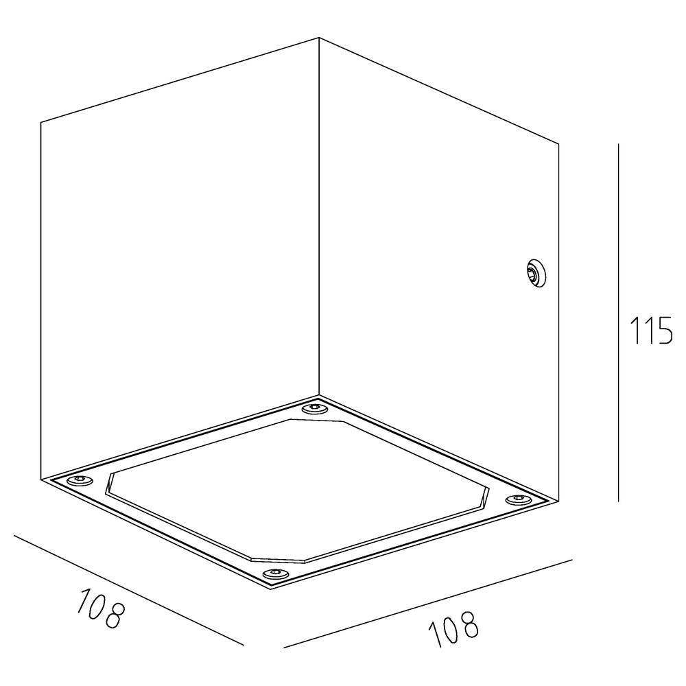 LED Wandaufbauleuchte Cubodo II Double Dg in Dunkelgrau und Transparent 2x7W 1260lm IP54