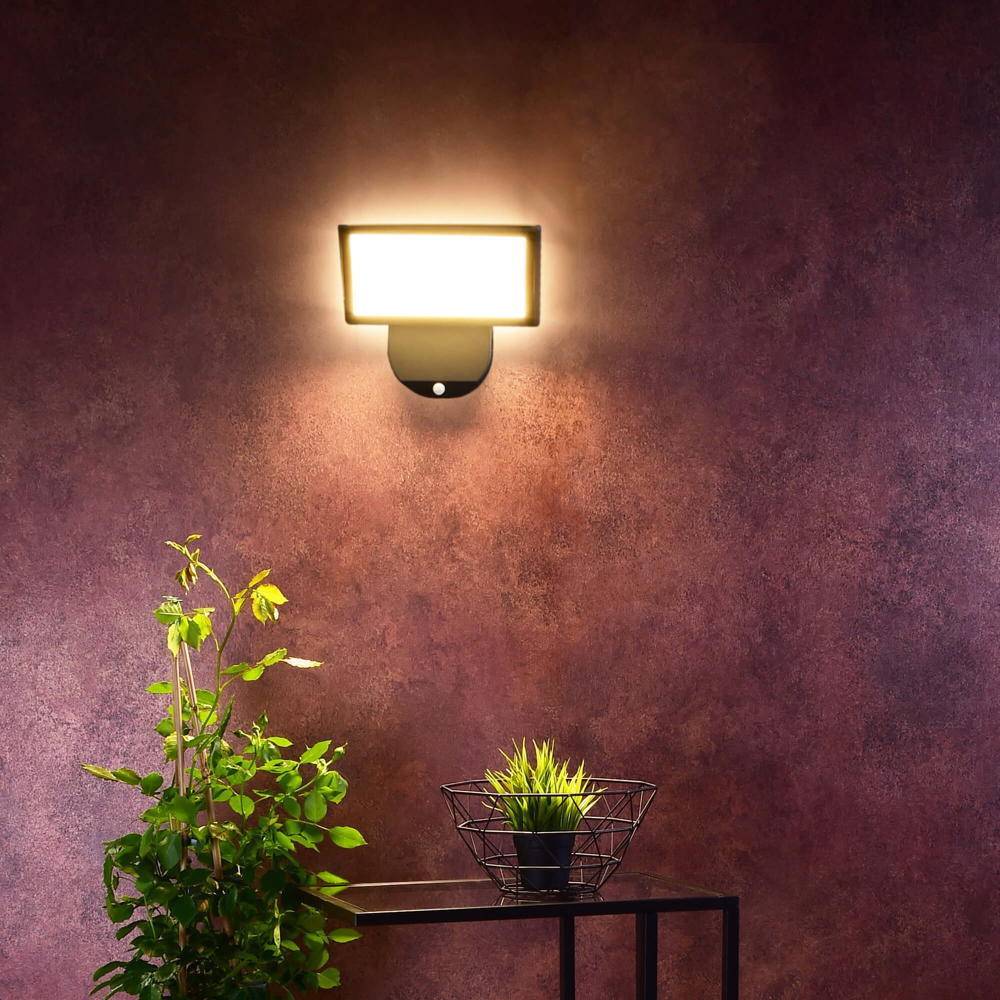 LED Wandleuchte Alkes L Motion in Dunkelgrau 36W 1720lm IP65 mit Bewegungsmelder