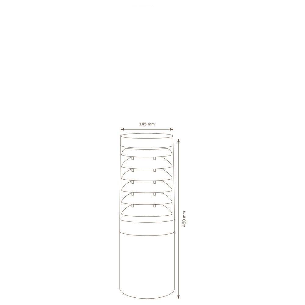 Wegeleuchte A-282571, Edelstahl, polycarbonat, E27, IP65, 450x145mm