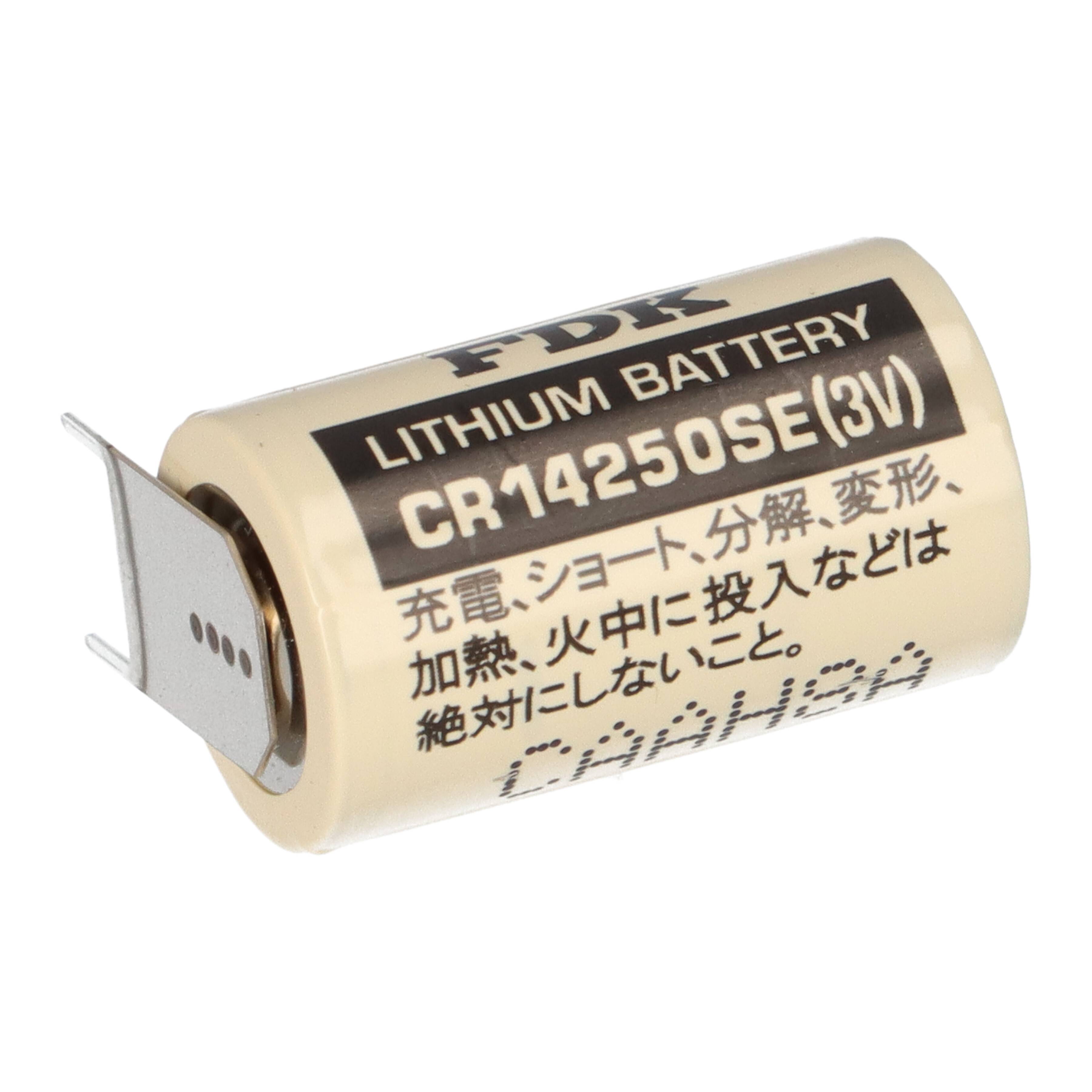 4x FDK CR14250SE-FT1 3V 850mAh 1/2AA Lithium Batterie – 3 Printpins ++/-