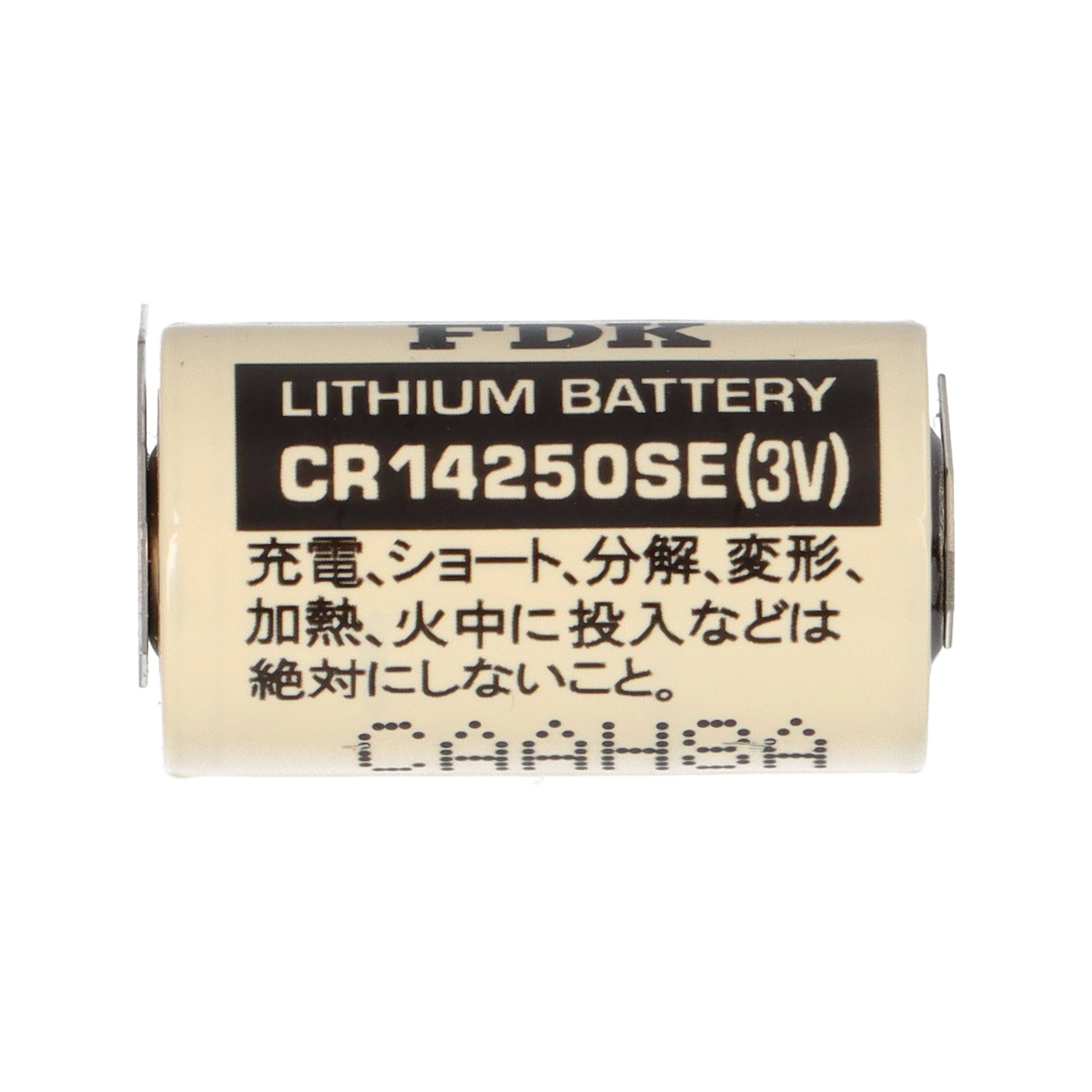4x FDK CR14250SE-FT1 3V 850mAh 1/2AA Lithium Batterie – 3 Printpins ++/-