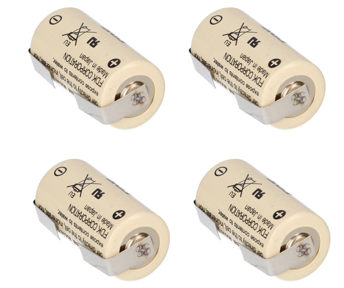 4x FDK Lithium 3V Batterie CR 17335SE 2/3A - Zelle LF U-Form