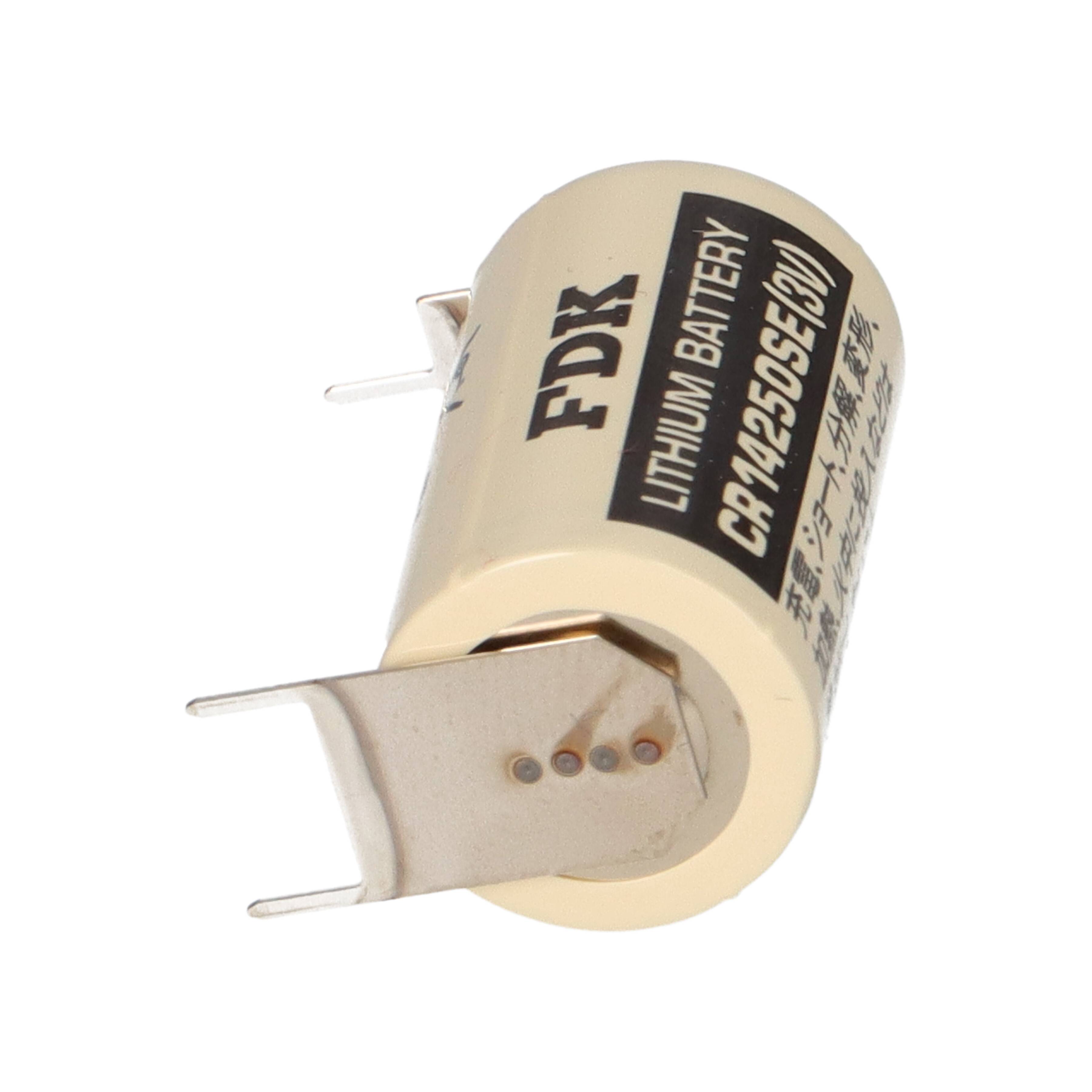 FDK CR14250SE-FT1 3V 850mAh 1/2AA Lithium Batterie – 3 Printpins ++/-