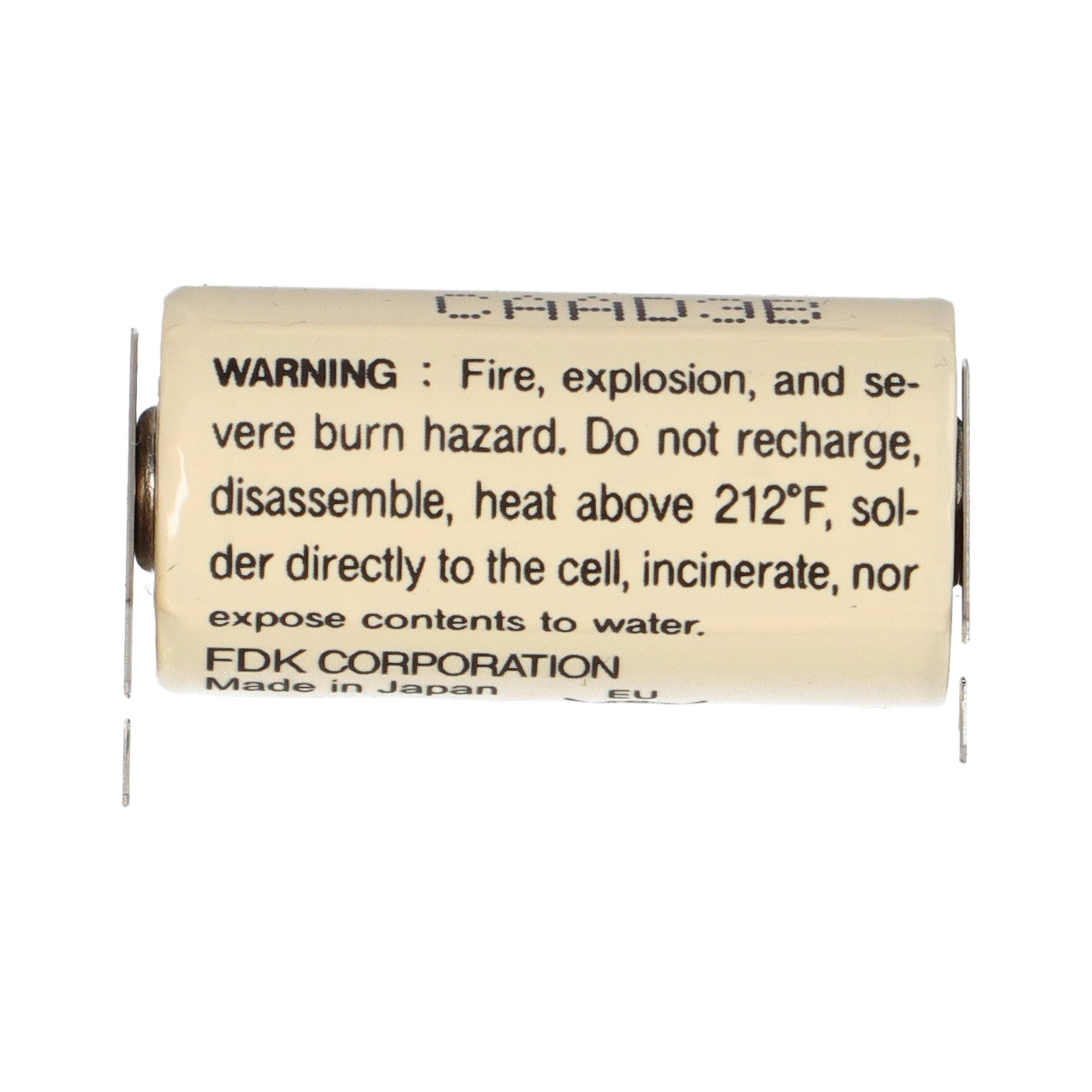 FDK CR17335SE 3V 1800mAh 2/3A Lithium Batterie – 3 Printpins ++/-