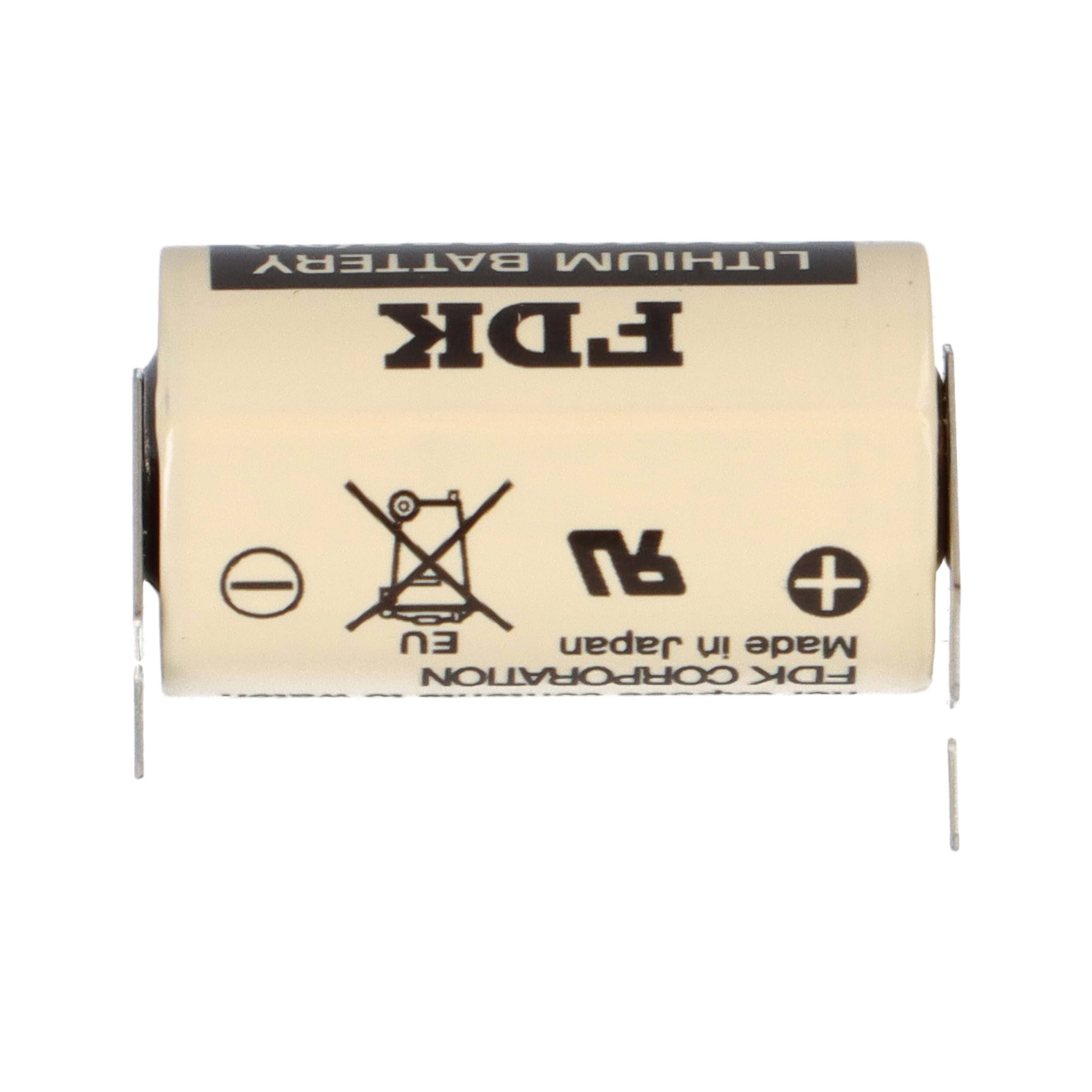 10x FDK CR14250SE-FT1 3V 850mAh 1/2AA Lithium Batterie – 3 Printpins ++/-