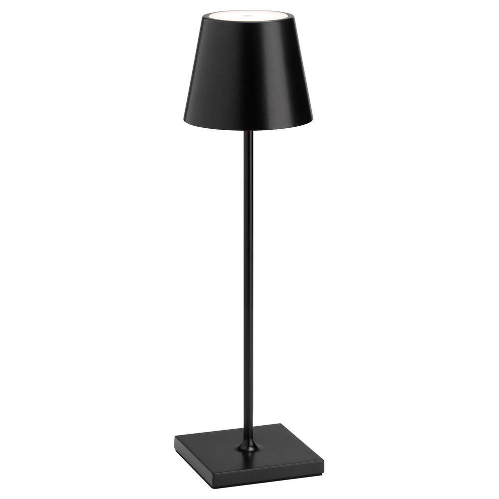 LED Akku Tischleuchte aus Aluminium in Schwarz