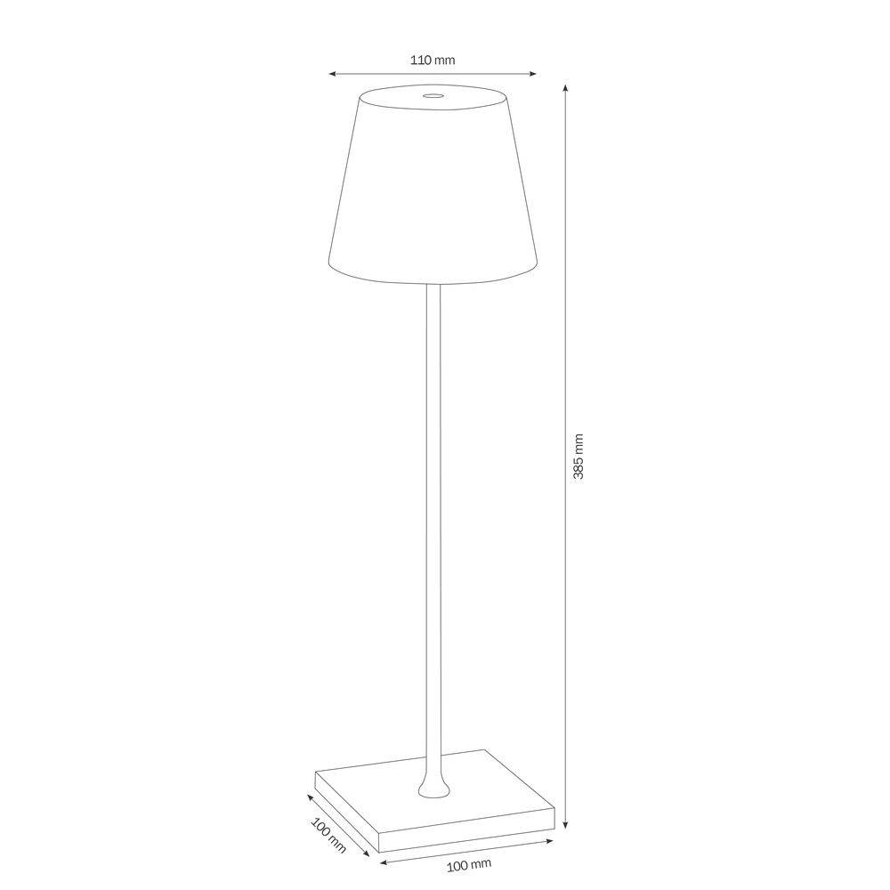 LED Akku Tischleuchte aus Aluminium in Schwarz