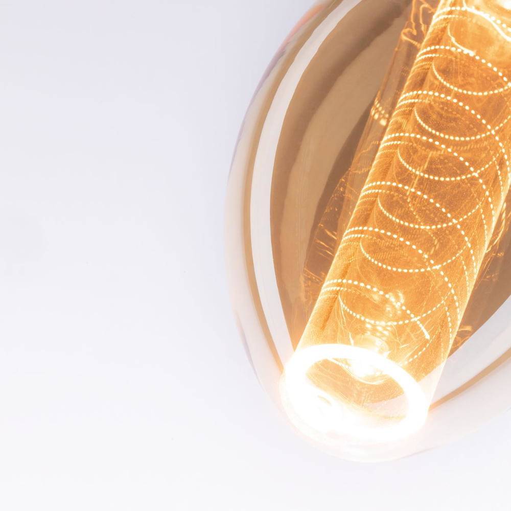 LED E27 Leuchtmittel Innerglow in Gold 3,6W 120lm Spiralmuster