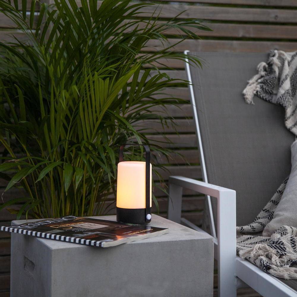 LED Tischleuchte Flame Lantern in Schwarz 0,06W IP44