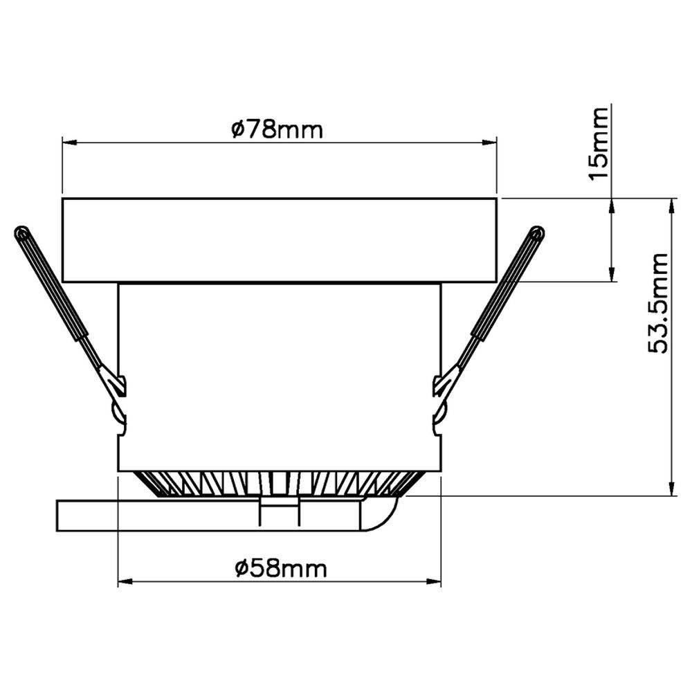LED Deckeneinbaustrahler COB 68 aus Aluminium in silber, RGB