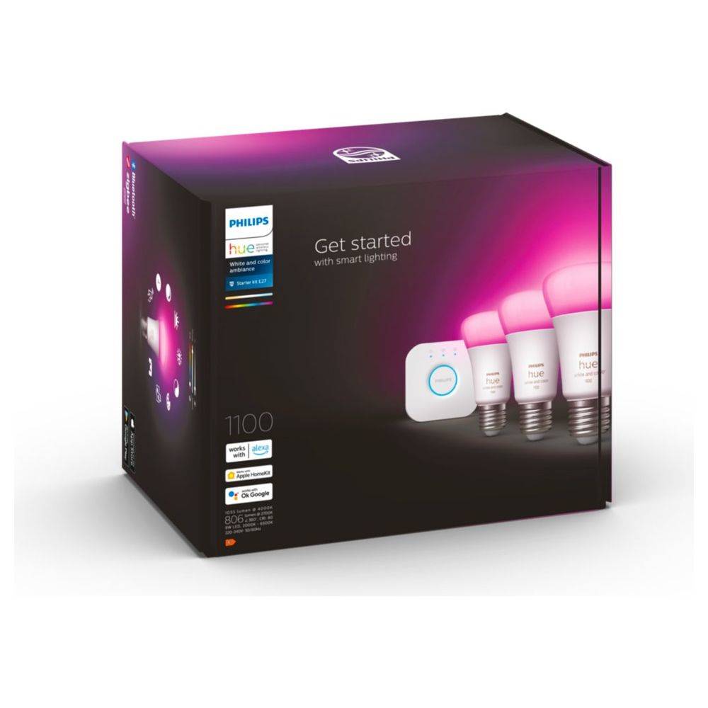 Smart Glühbirne Philips Kit de inicio: 3 bombillas inteligentes E27 (1100) 9 W E27 6500 K 806 lm