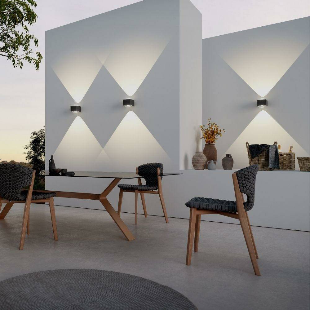 LCD Licht Creativ Design LED-Wandleuchte LB25 2x6.25W 3000K 2x625lm IP65 Alu D graphit