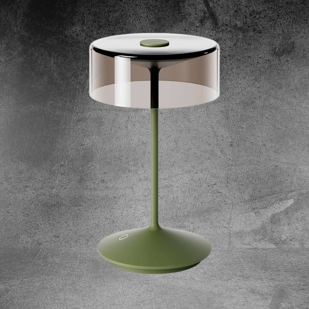 LED Akku Tischleuchte Numotion in Tannengrün und Schwarz-transparent 2,2W 171lm IP54