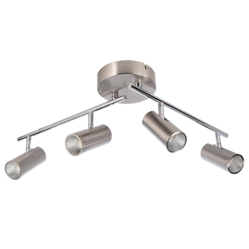 LED Deckenleuchte Becrux Iv in Silber 4x 5,2W 1960lm