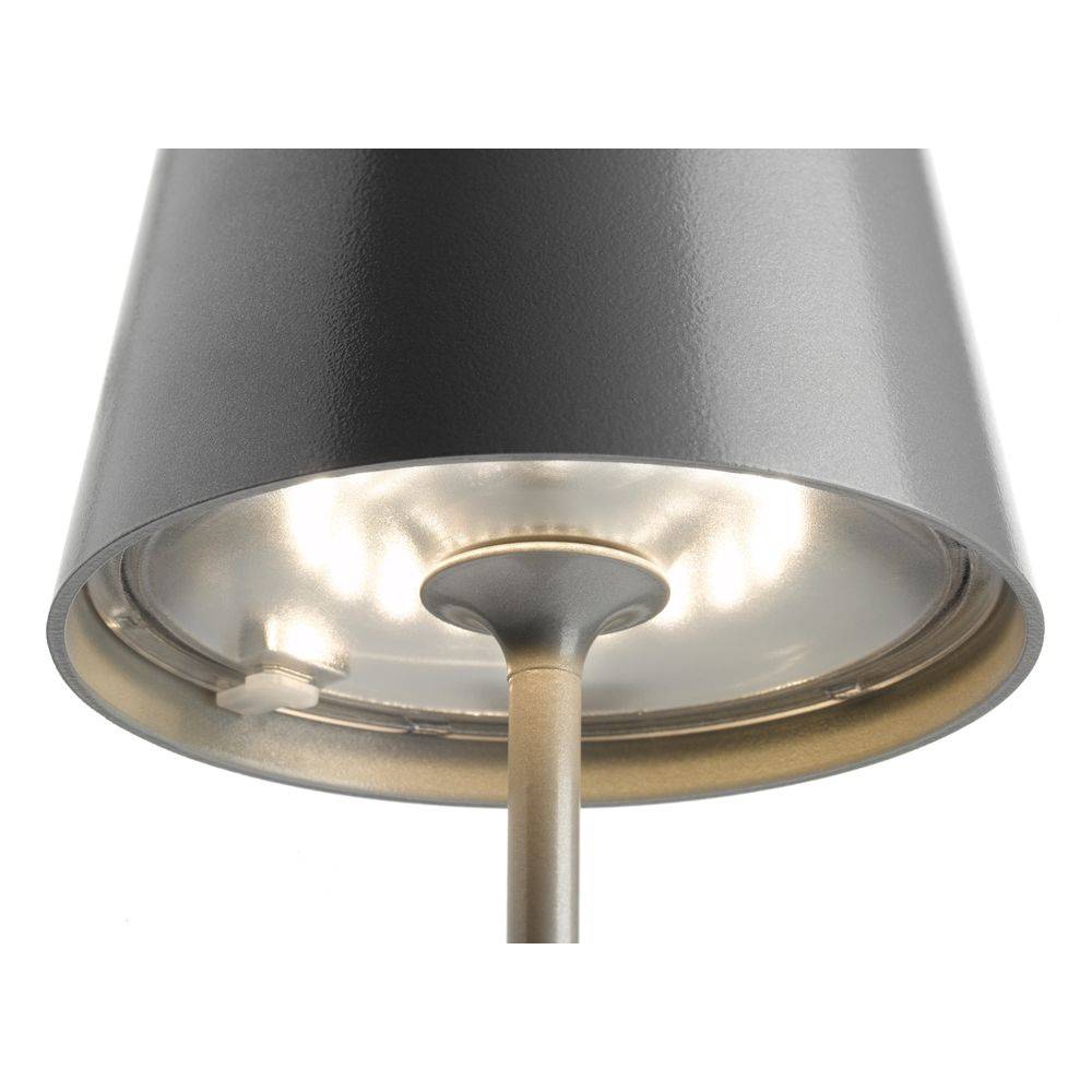 LED Akku Tischleuchte aus Aluminium in Silber