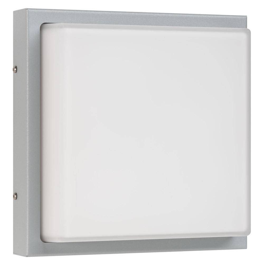 LED Wandleuchte in Hellgrau und Weiß 12W 1200lm IP44 mit Bewegungsmelder quadratisch