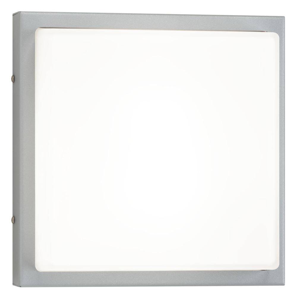 LED Wandleuchte in Hellgrau und Weiß 12W 1200lm IP44 mit Bewegungsmelder quadratisch