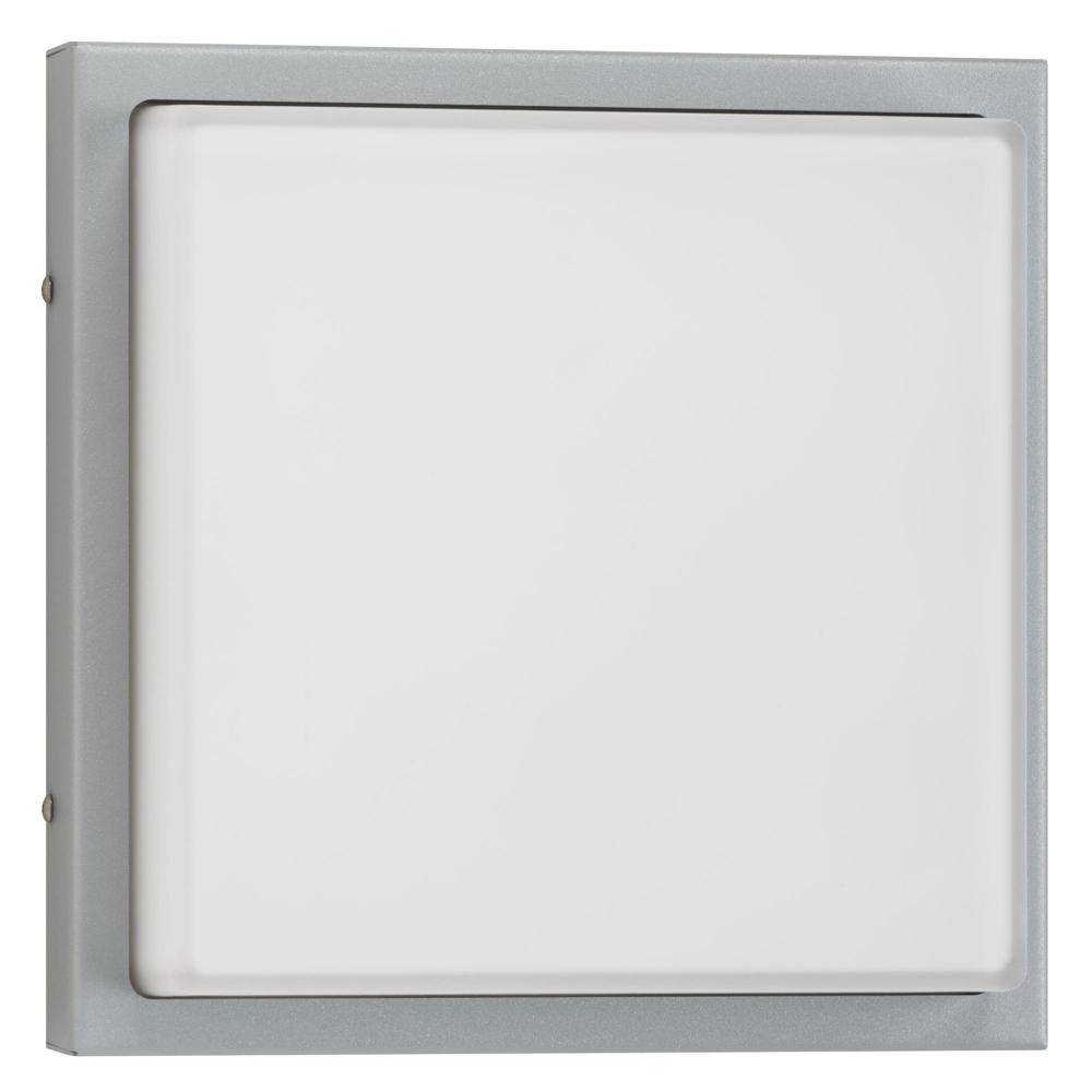 LED Wandleuchte in Hellgrau und Weiß 12W 1200lm IP44 mit Bewegungsmelder quadratisch