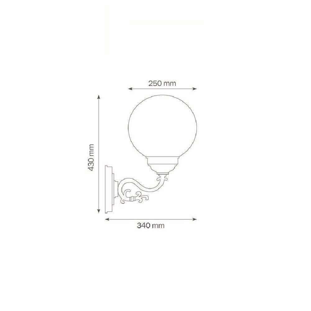 LCD LICHT CREATIV DESIGN - Wandleuchte weiß 1x E27 75W D 250mm