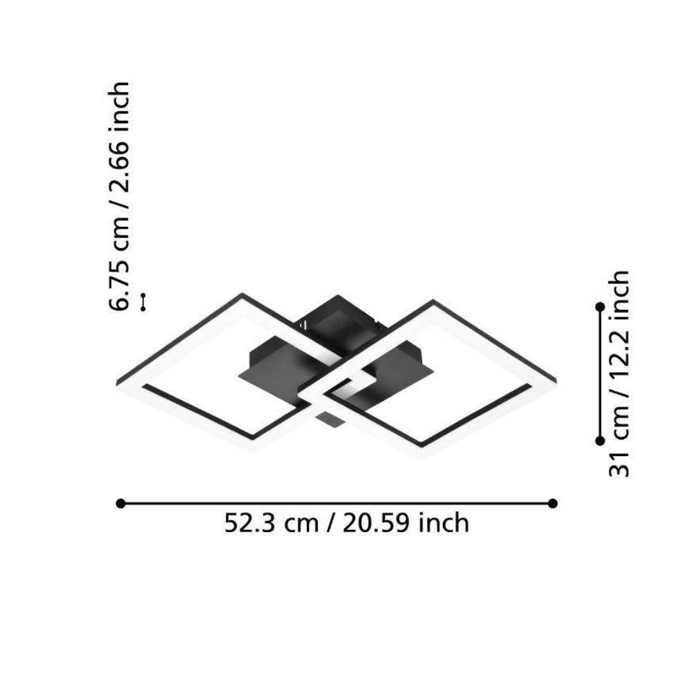 ZigBee LED Deckenleuchte Paranday in Schwarz und Weiß Tunable White 21,5W 2500lm
