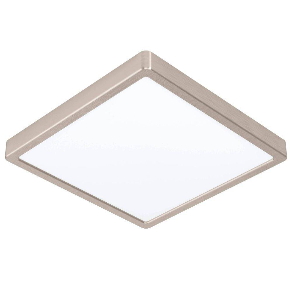 LED Deckenleuchte Fueva in Nickel-matt und Weiß 19,5W 2500lm IP44 eckig