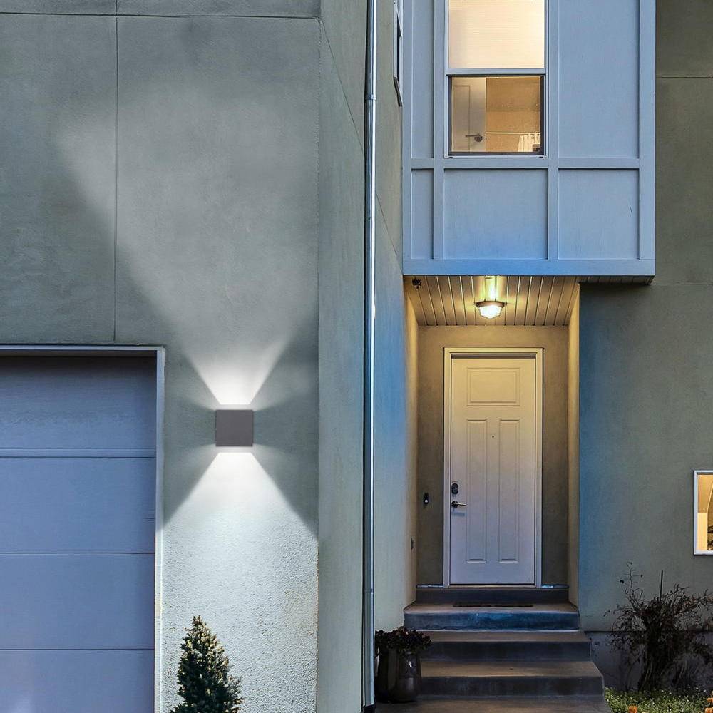 LED Wandleuchte in Anthrazit 2x 6W 1960lm IP54