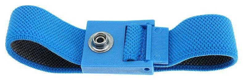 ESD-Armband, 7 mm Druckknopf, hellblau, 220 mm