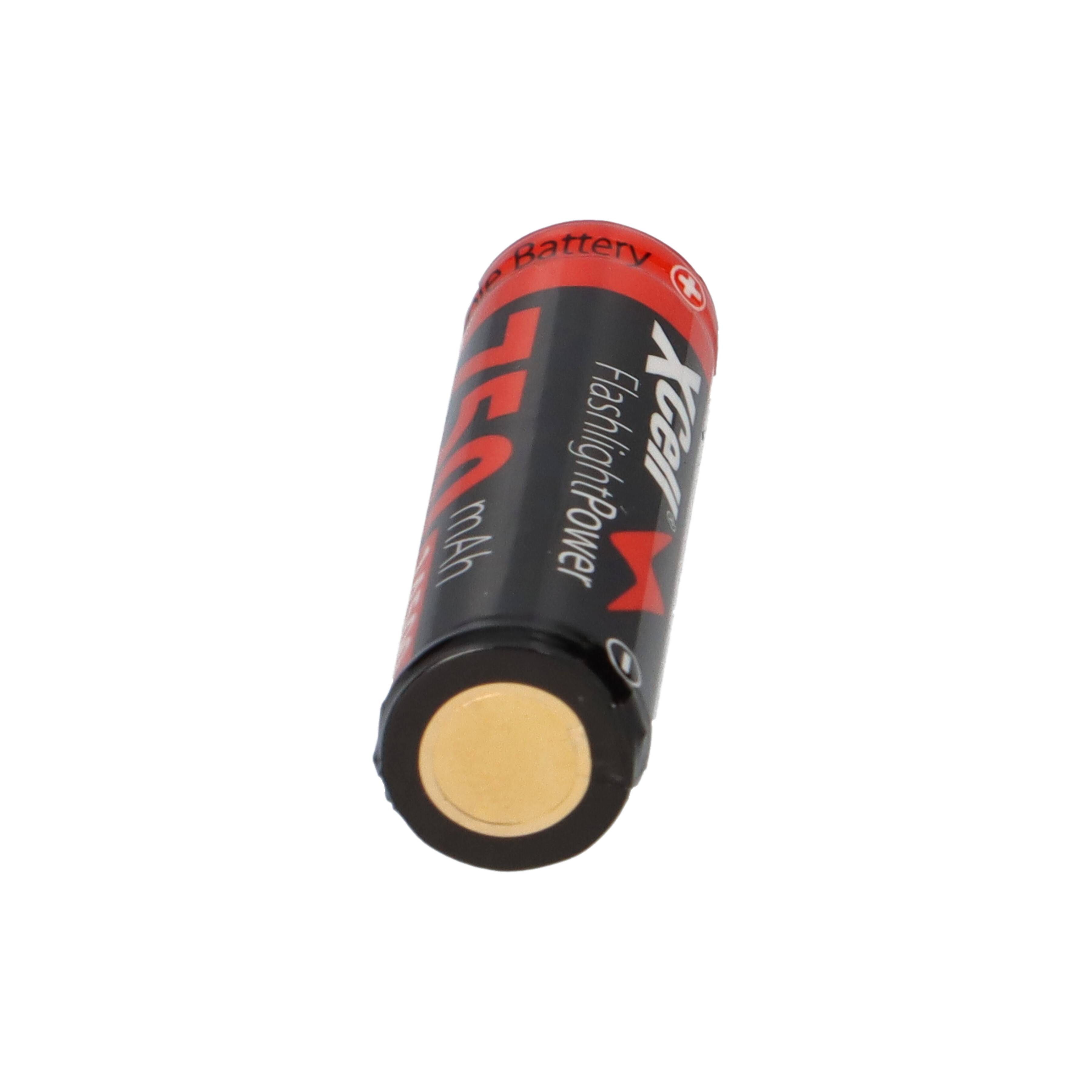 XCell Li-Ion 3,7V / 750mAh AA Mignon Akku PCB Schutzbeschaltung für LED Taschenlampen