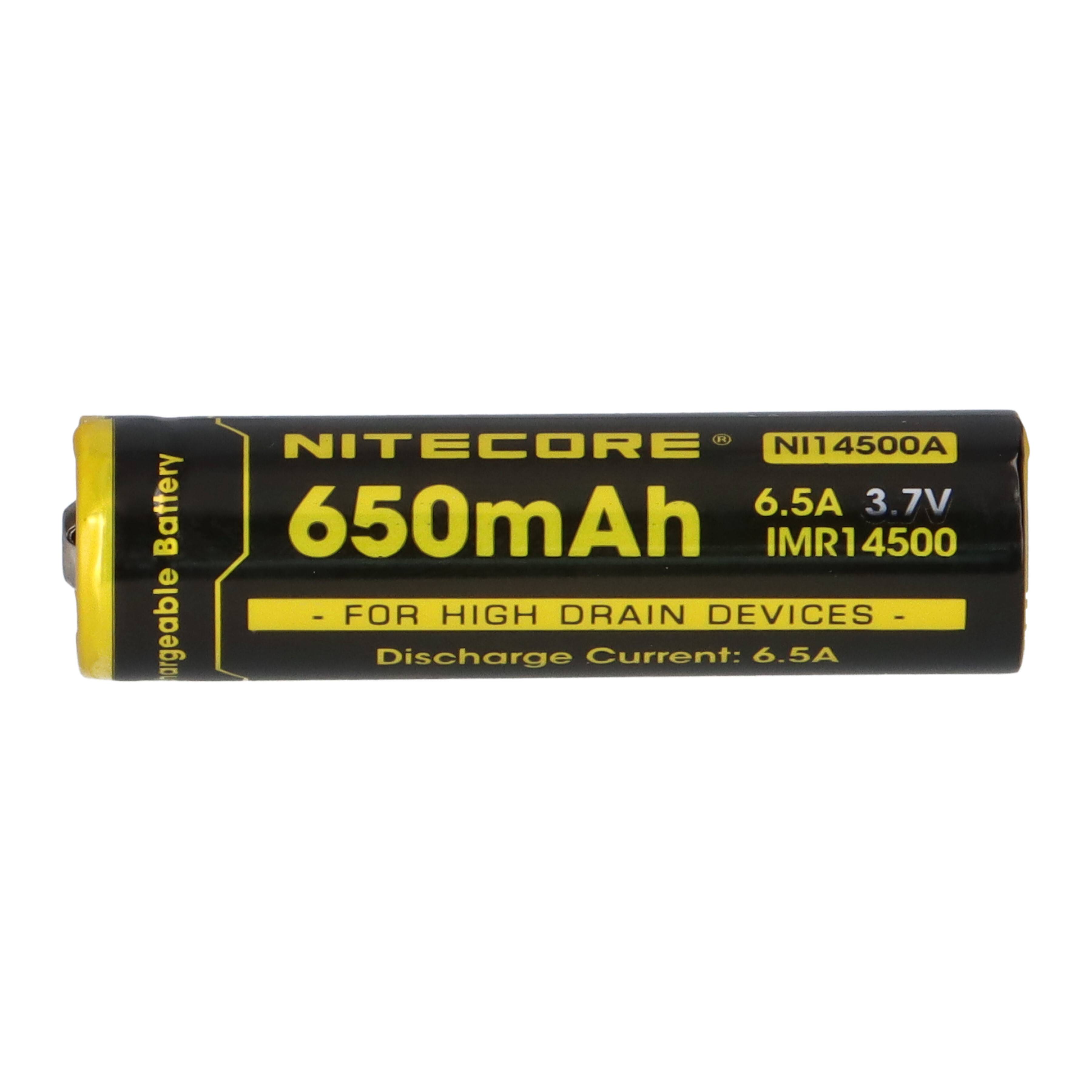 Nitecore Li-Ion Akku Typ 14500 IMR (NI14500A) 650 mAh AA