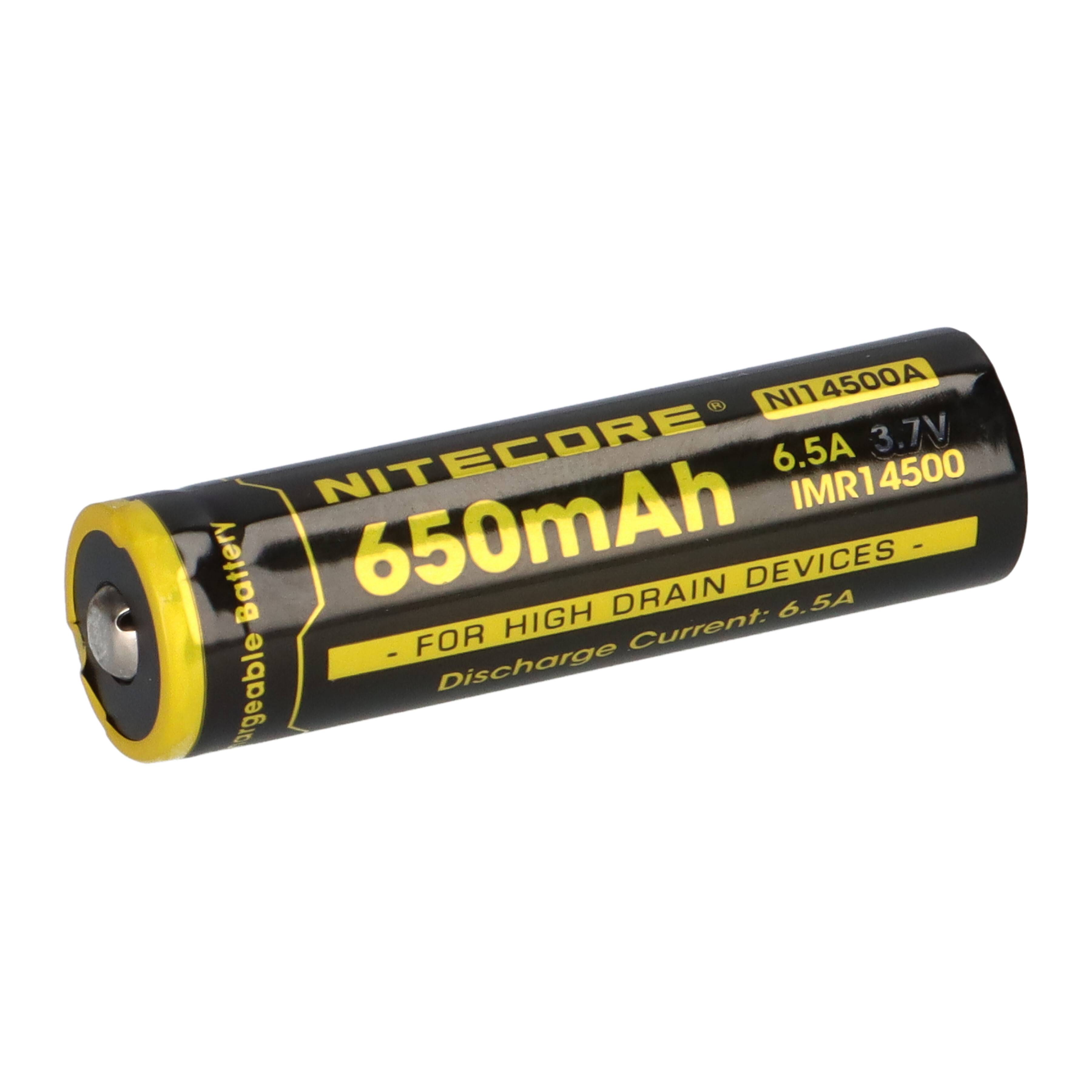 2x Nitecore Li-Ion Akku Typ 14500 IMR (NI14500A) 650 mAh AA