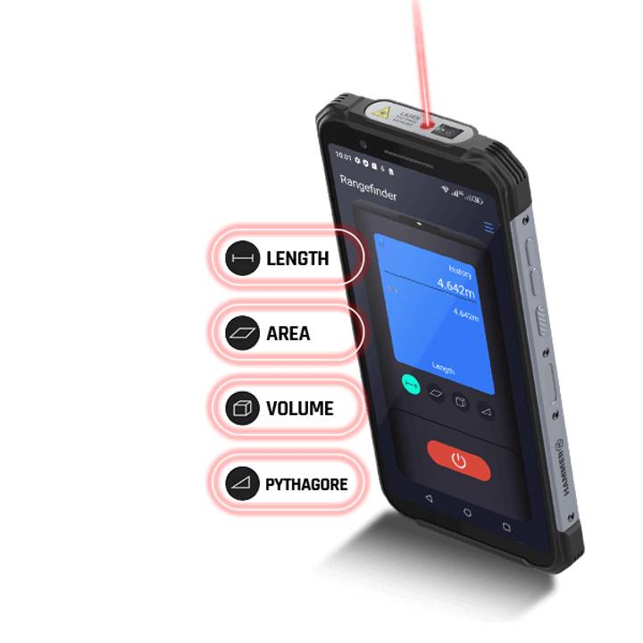 Hammer Construction LTE Smartphone 6 Zoll, 6000 mAh, 128GB, IP69, Schwarz-Silber