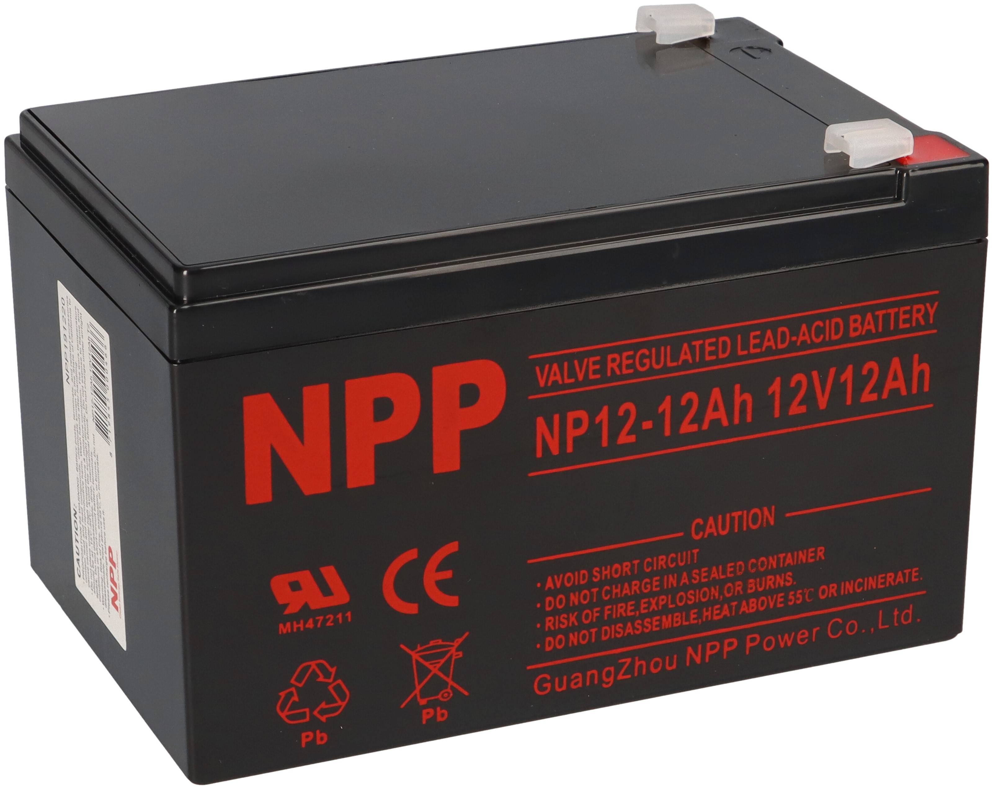 NPP NP12-12 AGM Akku 12V 12Ah – passend für USV, Notstrom, Alarm & Telekom