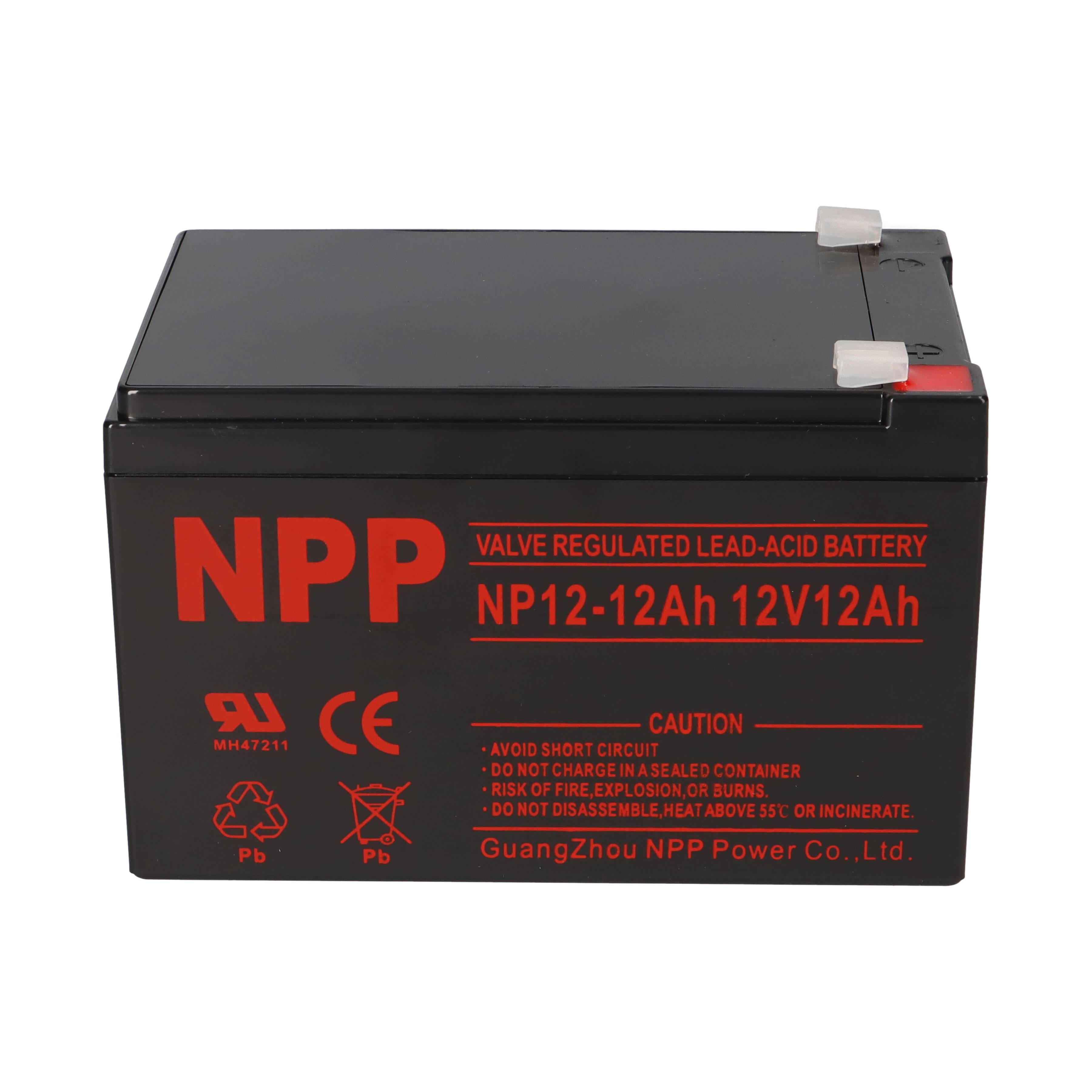 NPP NP12-12 AGM Akku 12V 12Ah – passend für USV, Notstrom, Alarm &amp; Telekom