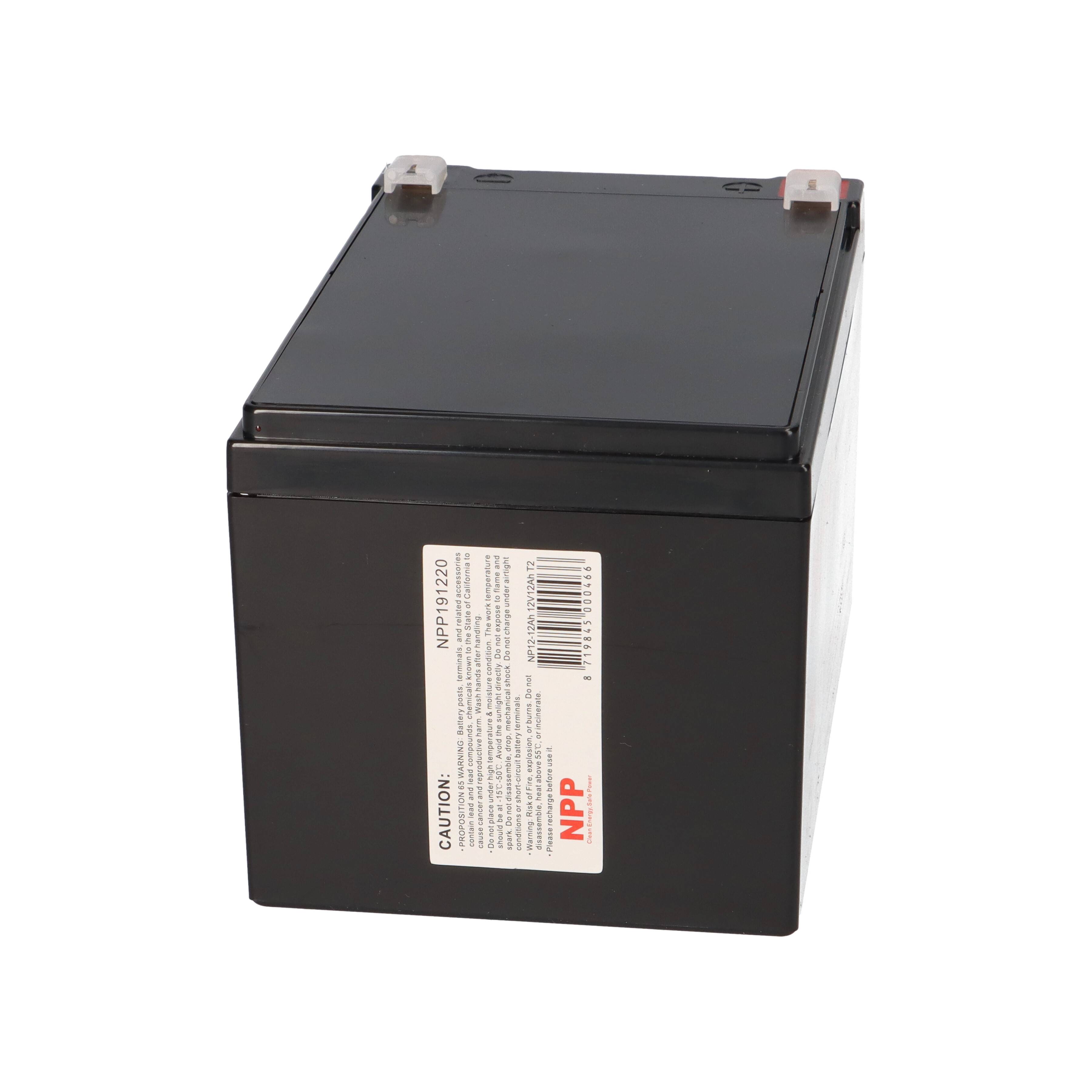 NPP NP12-12 AGM Akku 12V 12Ah – passend für USV, Notstrom, Alarm &amp; Telekom