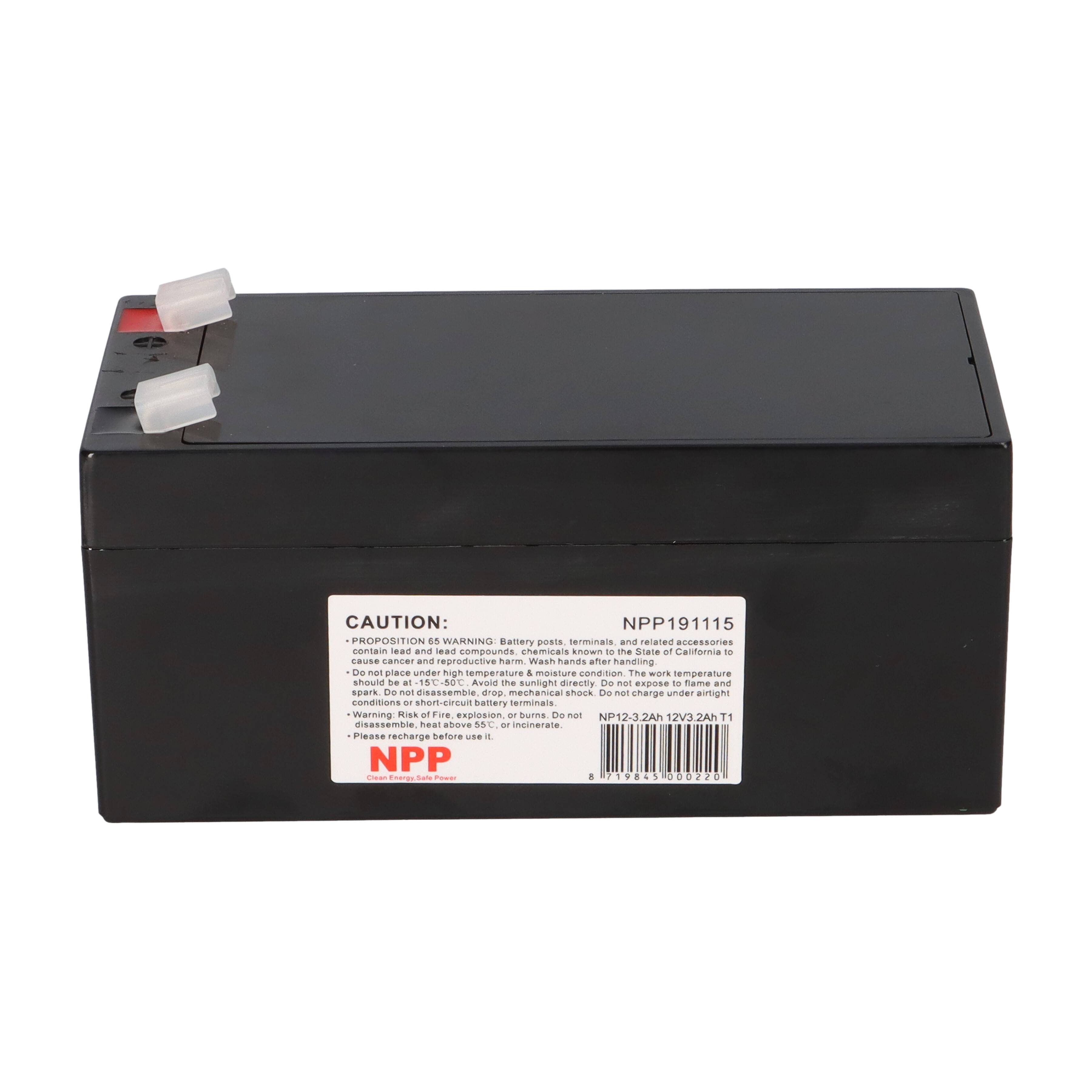 NPP NP12-3.2 AGM Akku 12V 3,2Ah – passend für Notlicht, Alarm &amp; Steuerung