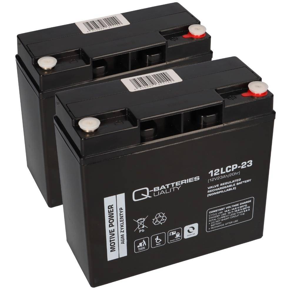 24V 23Ah Akku-Satz für GreenStreet E-Commander E-General – 2x Q-Batteries