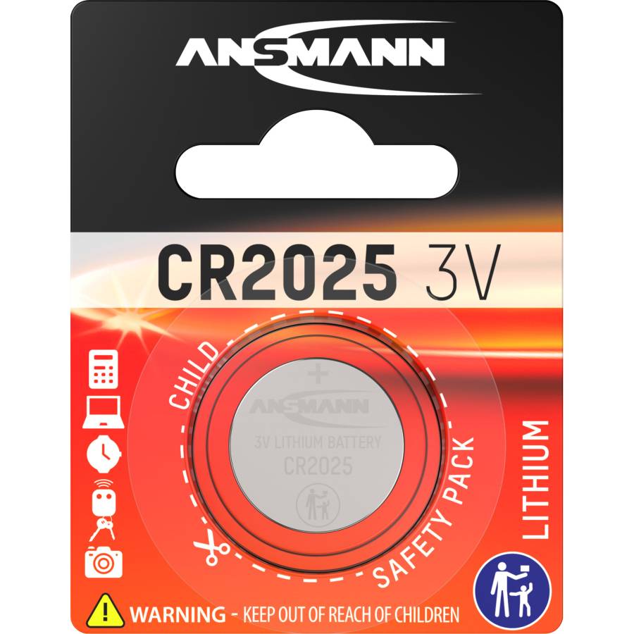 Knopfzelle 3 V 165 mAh CR2025 20x2,5mm 1 St./Bl.ANSMANN