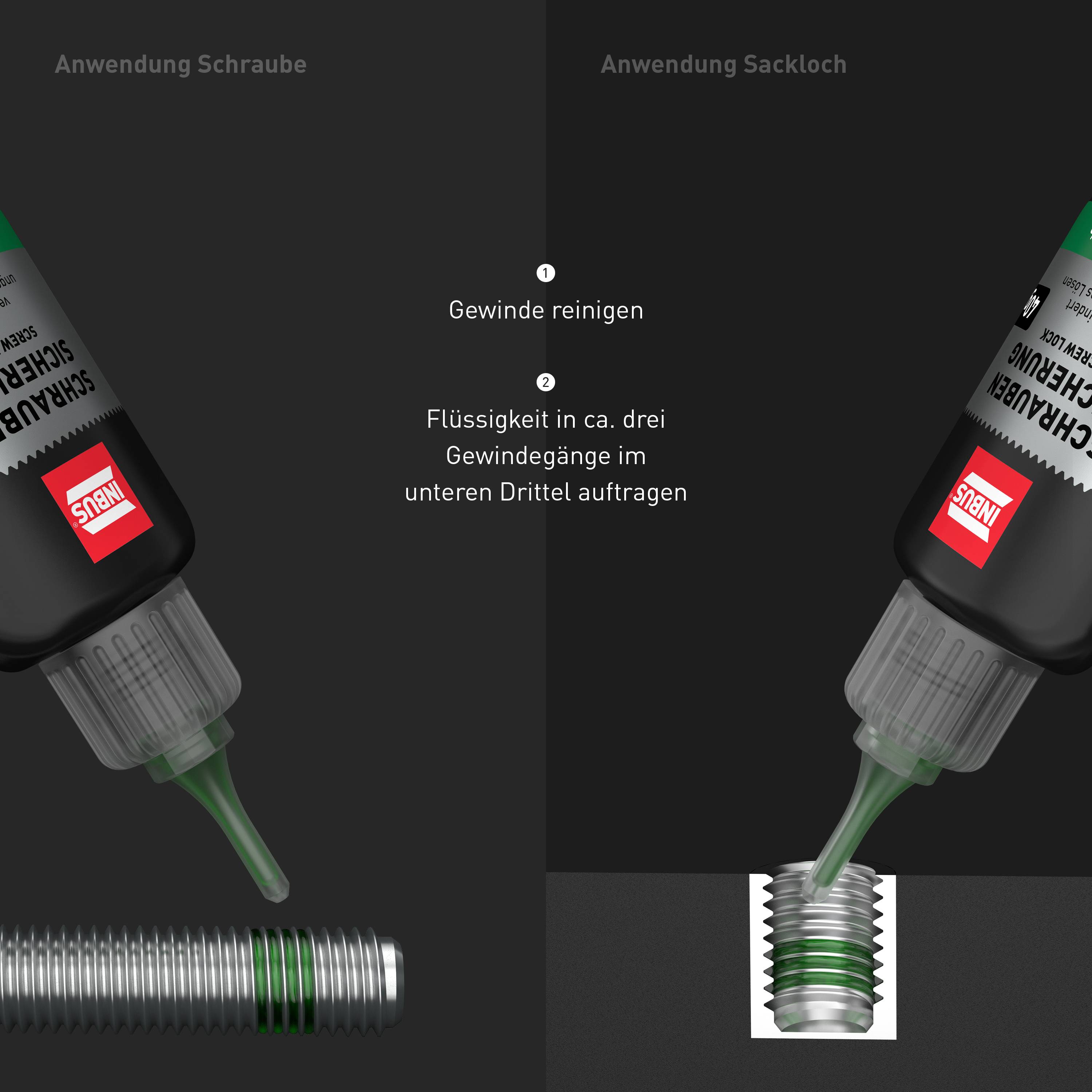 INBUS® Schraubensicherung Festigkeit: hoch 40g - mit OneDrop - Made in Germany